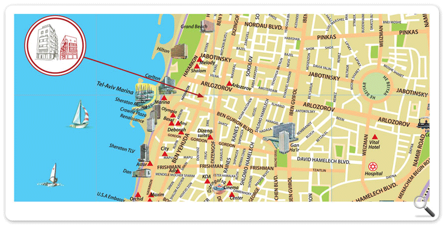 Tel Aviv Rental Apartments - Arrival Map
