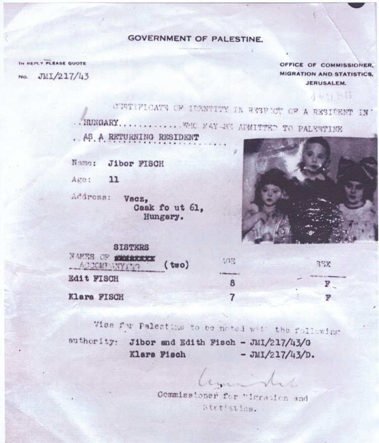 Palesztina-certifikat 1943-ból